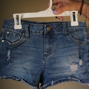 Adorable Scissor Blue Jean Cutoff Shorts in Kids
